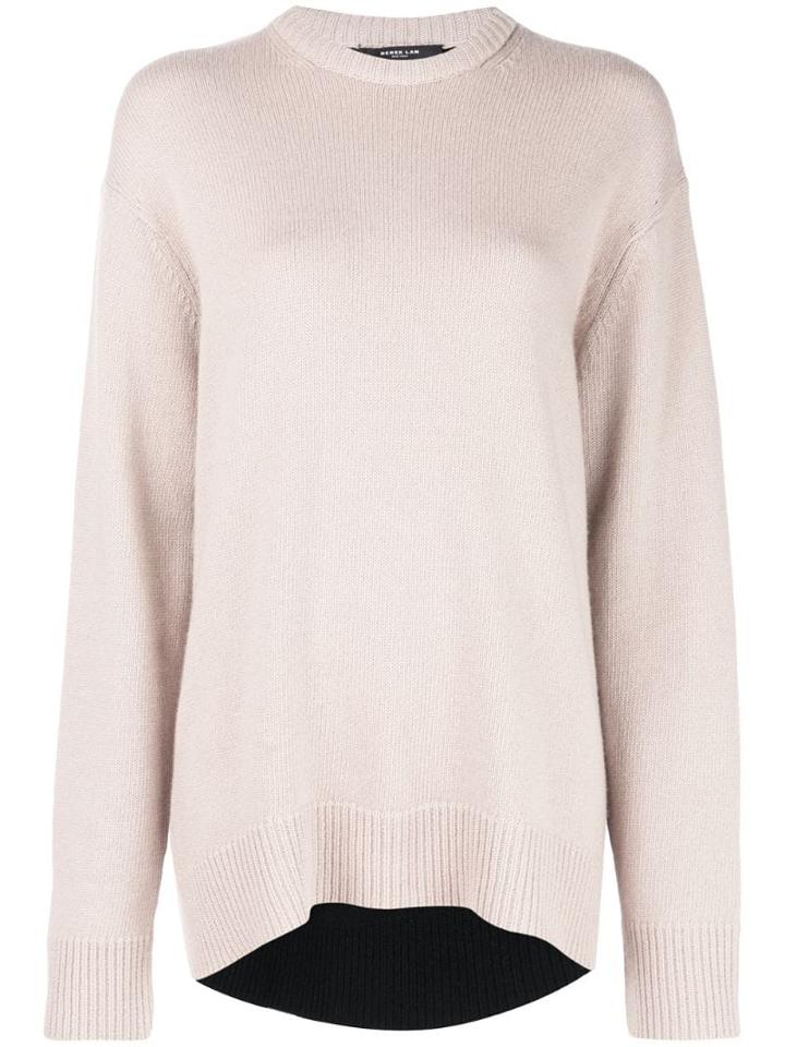 Derek Lam Oversized Contrast Back Cashmere Sweater - Brown