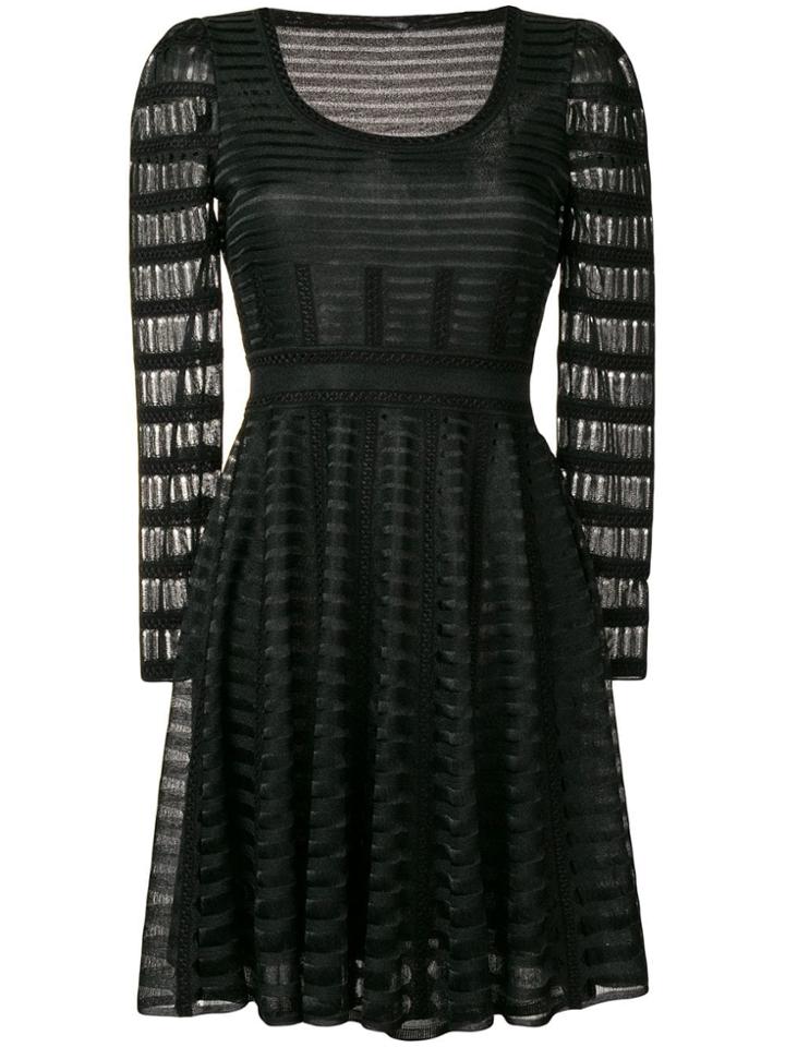 Alexander Mcqueen Stripe Panelled Mini Dress - Black