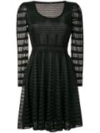 Alexander Mcqueen Stripe Panelled Mini Dress - Black