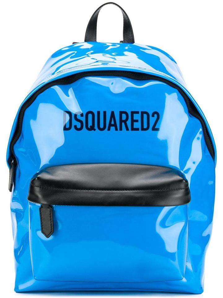 Dsquared2 Patent Leather Backpack - Blue