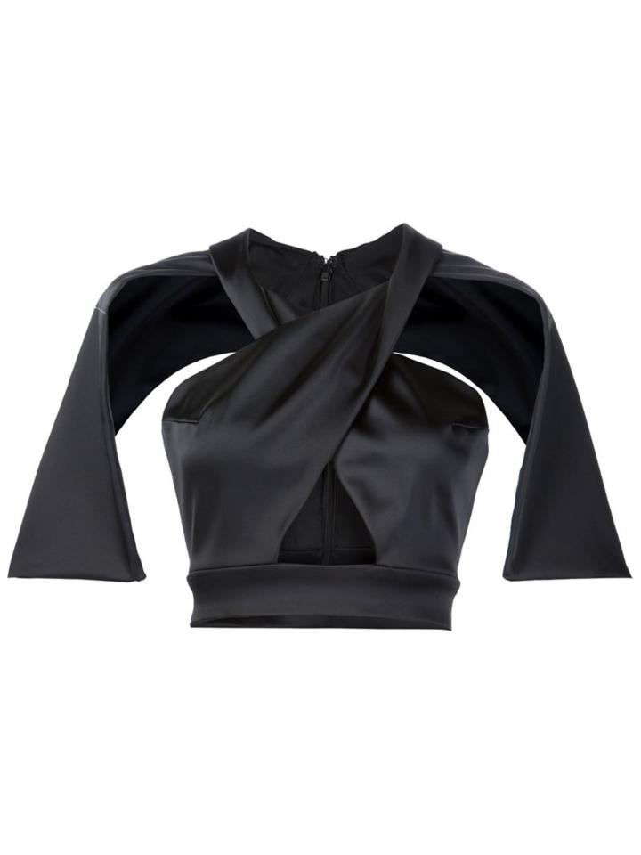 Christian Siriano Crisscross Cropped Top