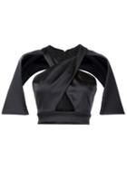 Christian Siriano Crisscross Cropped Top
