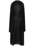 Y/project High Neck Long Sleeve Sequin Gown - Black