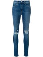 Rag & Bone Distressed Skinny Jeans - Blue