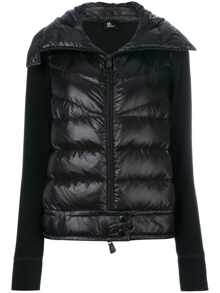 Moncler Grenoble Fabric Sleeve Padded Coat - Black