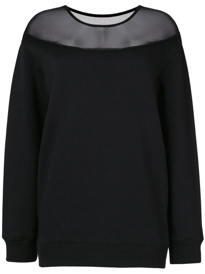 Mm6 Maison Margiela Mesh Detail Sweater - Black