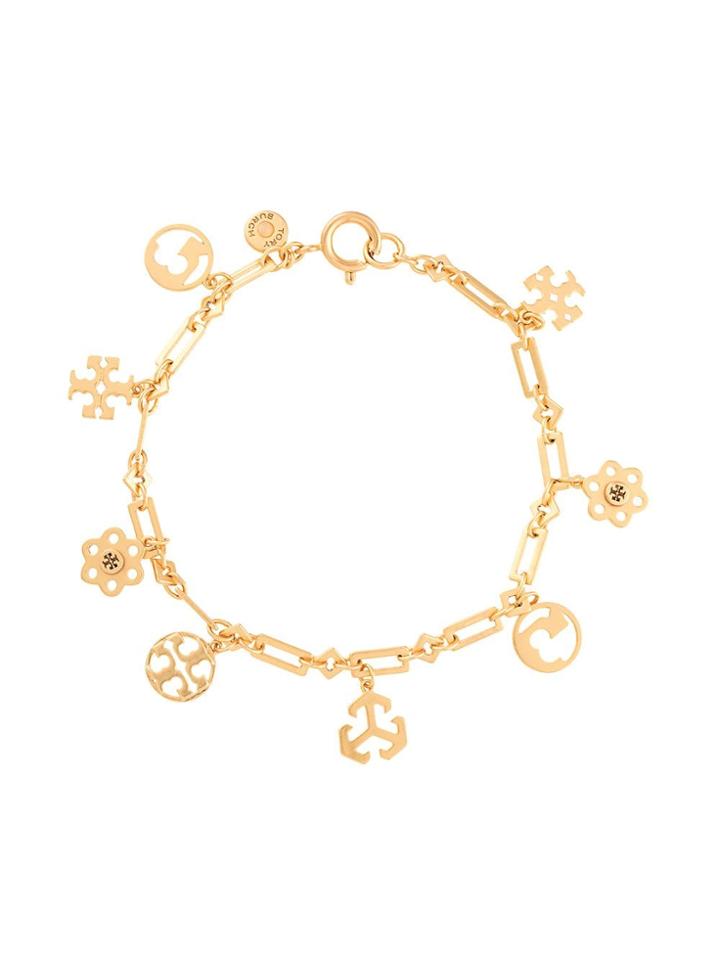 Tory Burch Logo Charm Bracelet - Gold