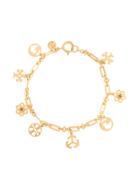 Tory Burch Logo Charm Bracelet - Gold
