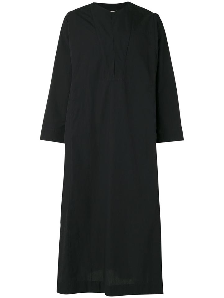 Lemaire - V-neck Long Shirt - Men - Cotton - 54, Black, Cotton