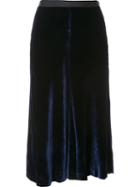 Alexander Wang Velvet Skirt, Women's, Size: 4, Blue, Polyester/rayon/silk