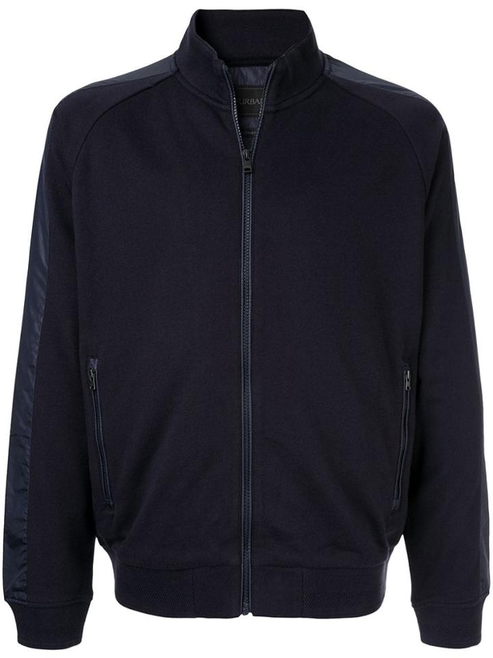 D'urban Contrast Side Panels Bomber Jacket - Blue