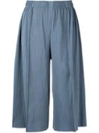 Issey Miyake Cauliflower - A-poc Pleats 3 Cropped Wide Pants - Women - Polyester - One Size, Grey, Polyester