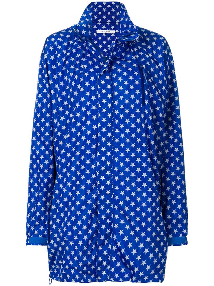 Givenchy Oversized Star Print Parka - Blue