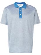 Canali Contrast Collar Polo Shirt - Blue