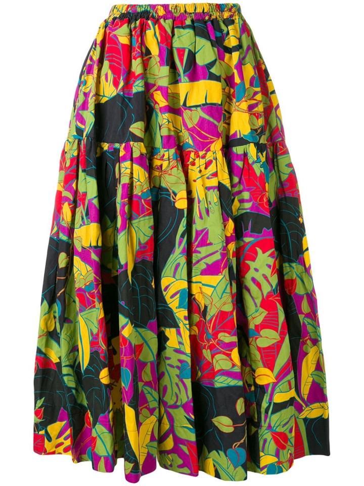 La Doublej Oscar Ruched Full Skirt - Green