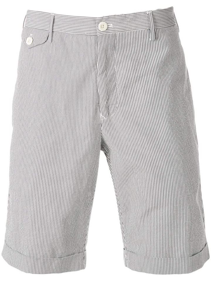 Incotex Pinstripe Chino Shorts - Blue