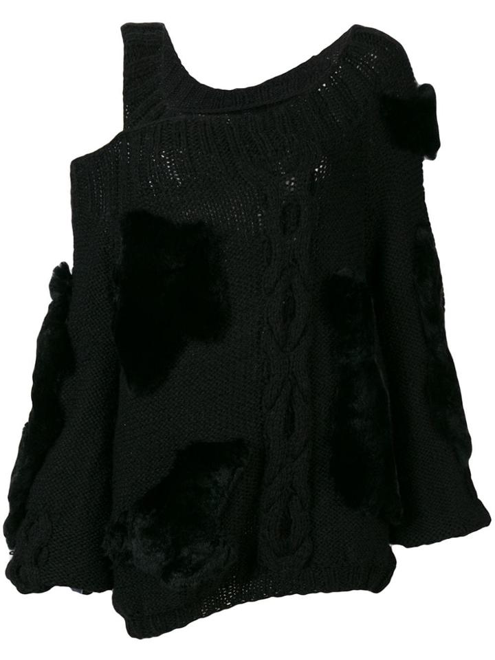 Almaz One Shoulder Chunky Jumper - Black