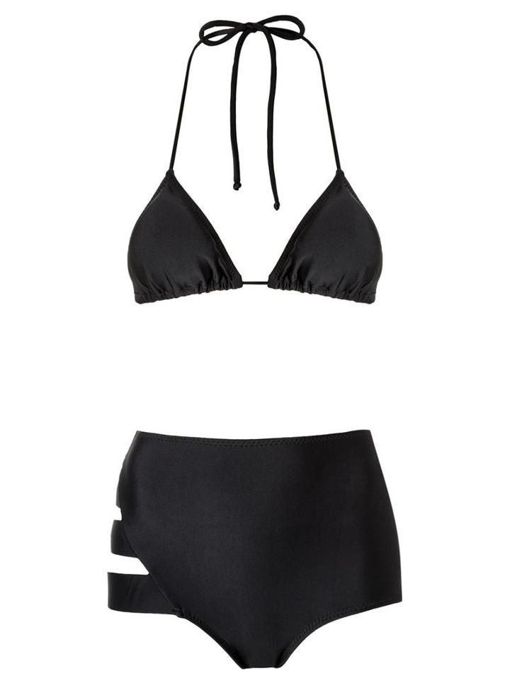 Giuliana Romanno Triangle Bikini Set, Women's, Size: G, Black, Polyimide/spandex/elastane