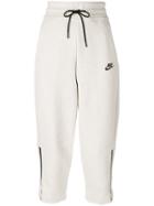 Nike High Waisted Cropped Track Pants - White