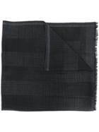 Ermenegildo Zegna Frayed Geometric Scarf - Black
