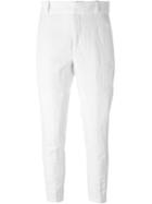 Ann Demeulemeester Cropped Tapered Trousers, Women's, Size: S, White, Cotton/rayon/linen/flax/nylon
