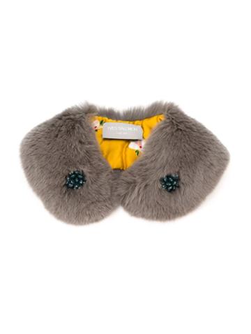 Yves Salomon Enfant Fur Collar, Girl's, Grey
