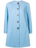 Emanuel Ungaro Pre-owned Flared Collarless Coat - Blue