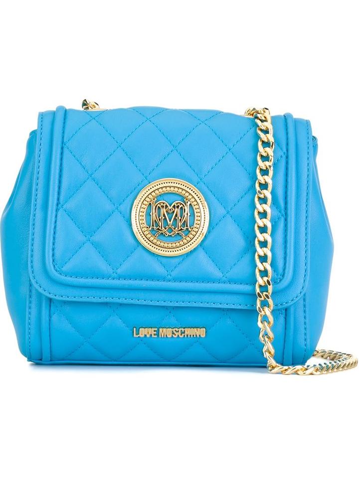 Love Moschino Quilted Flap Closure Cross Body Bag