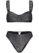 Ack Amore Lurex High Waisted Bikini - Silver