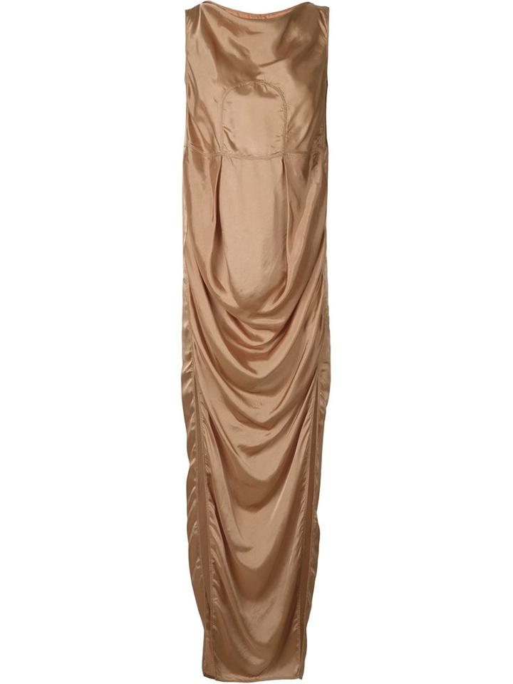 Rick Owens Draped Maxi Dress, Women's, Size: 42, Brown, Viscose/cupro
