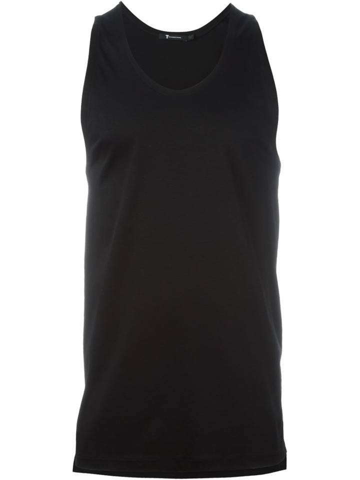 T By Alexander Wang Oversized Tank Top, Men's, Size: M, Black, Cotton