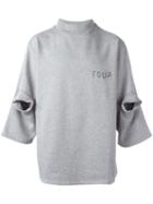 Gosha Rubchinskiy Double Cuff Oversized Sweatshirt, Men's, Size: Xs, Grey, Cotton