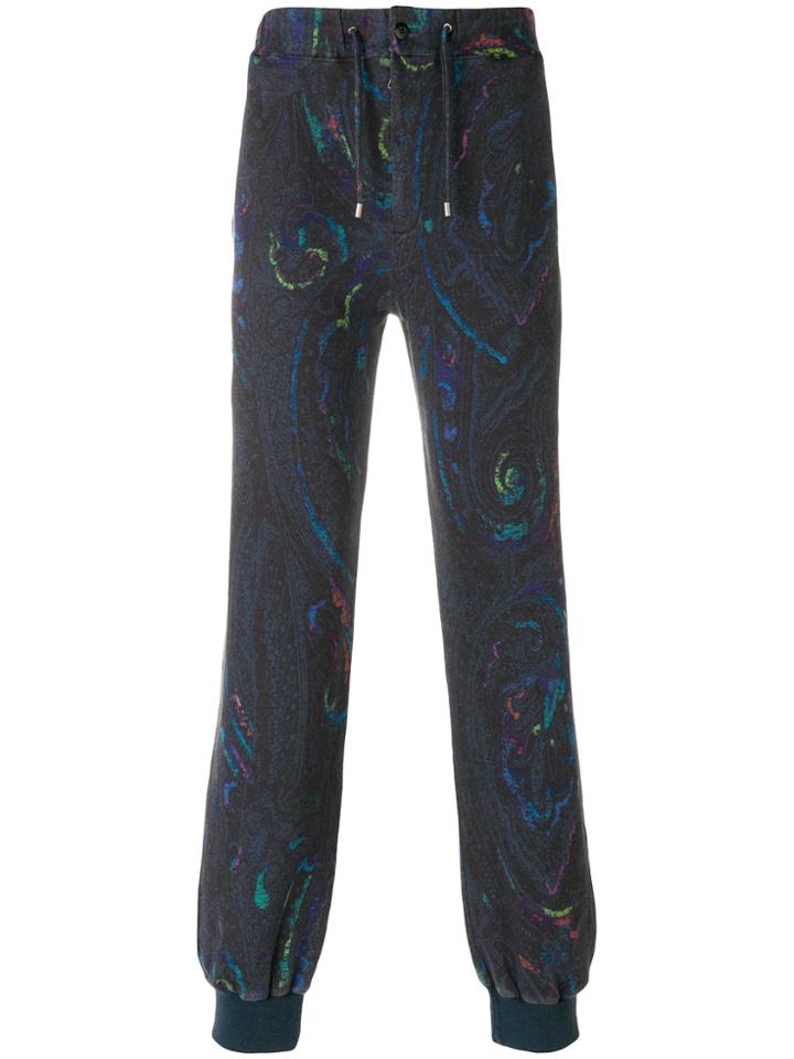 Etro Paisley Print Track Pants - Black