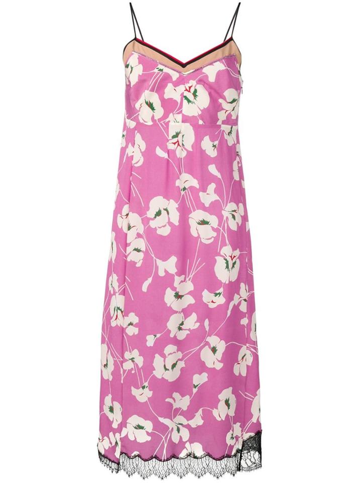 No21 Sleeveless Floral Lace Dress - Pink