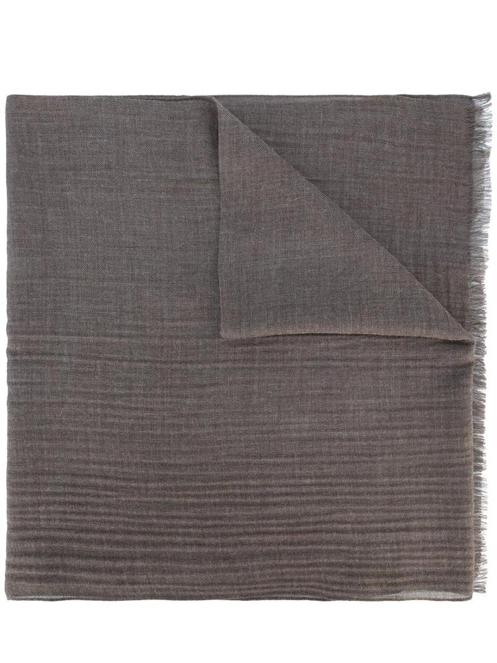 Loro Piana Frayed Edge Scarf, Grey, Silk/cashmere
