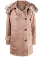 Urbancode Fox Fur Hooded Coat - Neutrals