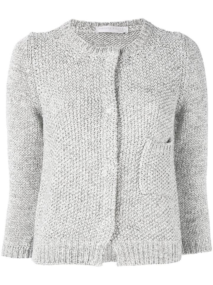Fabiana Filippi - Knitted Open Cardigan - Women - Cotton - 42, White, Cotton
