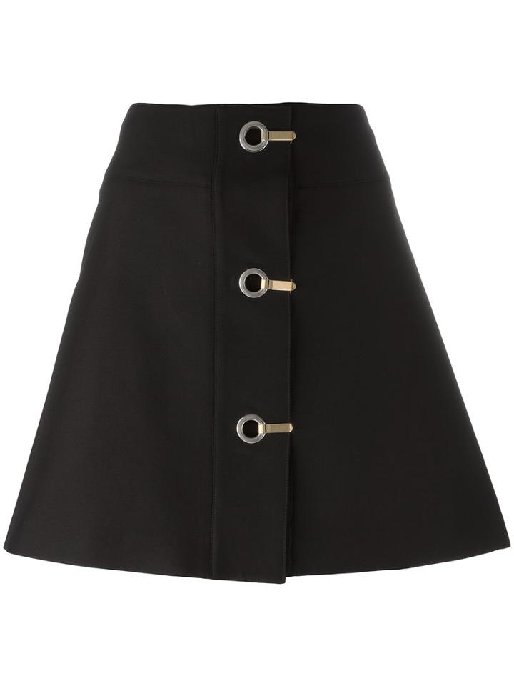 Marni Hook And Eyelet Skirt, Women's, Size: 40, Black, Cotton/silk