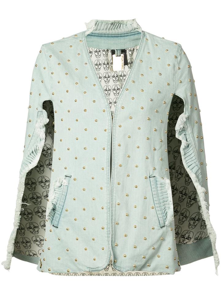 Thomas Wylde - Cherry Denim Jacket - Women - Cotton/spandex/elastane - M, Blue, Cotton/spandex/elastane