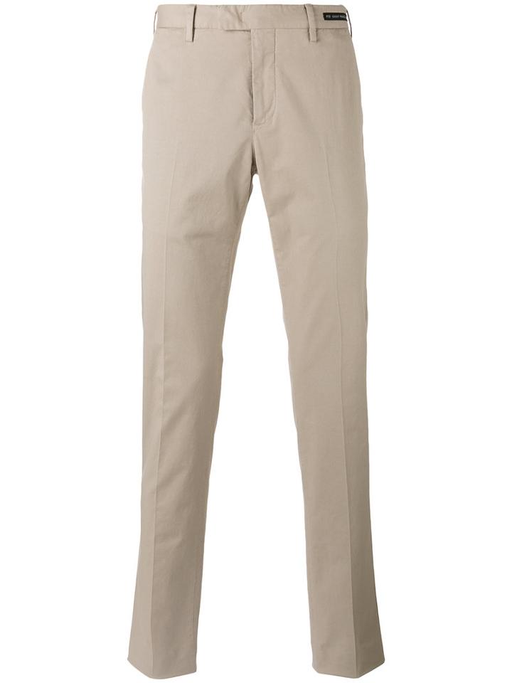 Pt01 - Chino Trousers - Men - Cotton/linen/flax/elastodiene - 48, Beige, Cotton/linen/flax/elastodiene