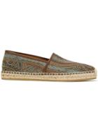 Etro Embroidered Pattern Espadrilles - Brown