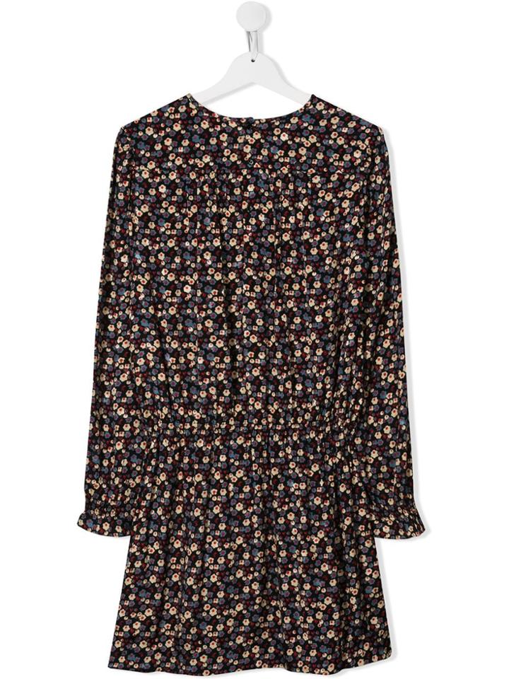 Bonpoint Teen Floral Print Flared Dress - Black