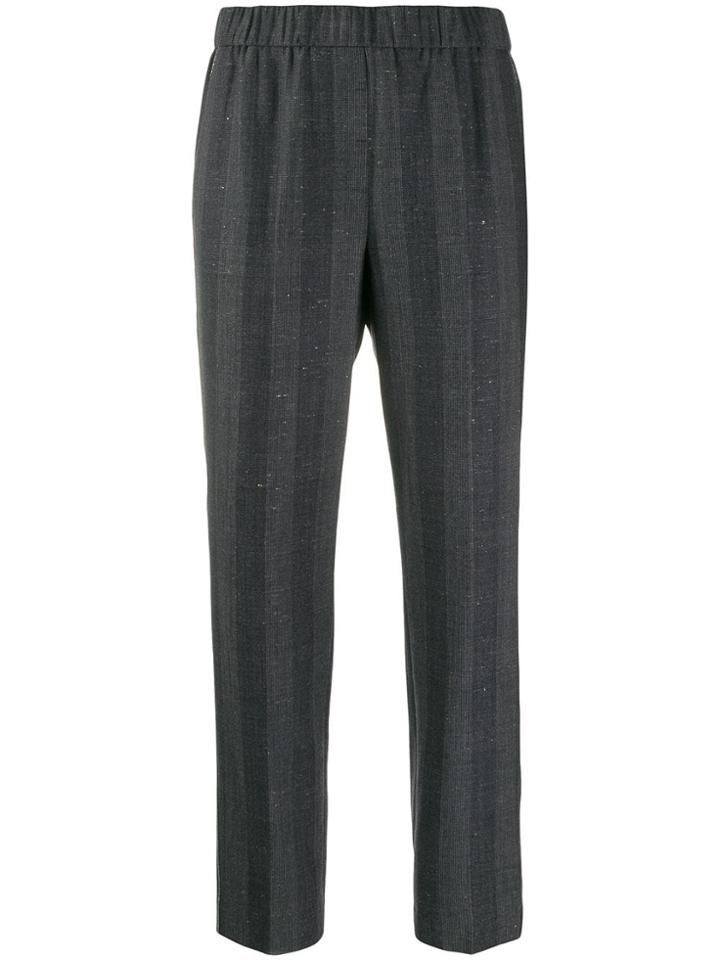 Peserico Striped Cropped Trousers - Blue