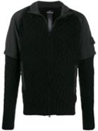 Stone Island Zipped Textured Jacket - Black