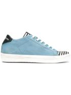 Leather Crown Contrast Toe Sneakers - Blue