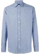 Etro Patterned Shirt, Men's, Size: 44, Blue, Cotton