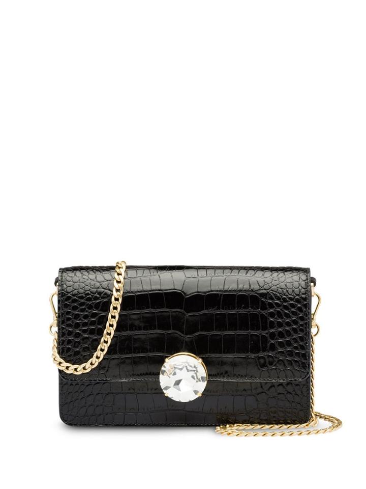 Miu Miu Crocodile Effect Clutch - Black
