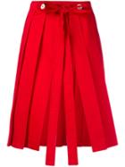 Miu Miu - Tie Fastened Skirt - Women - Cotton - 44, Women's, Red, Cotton