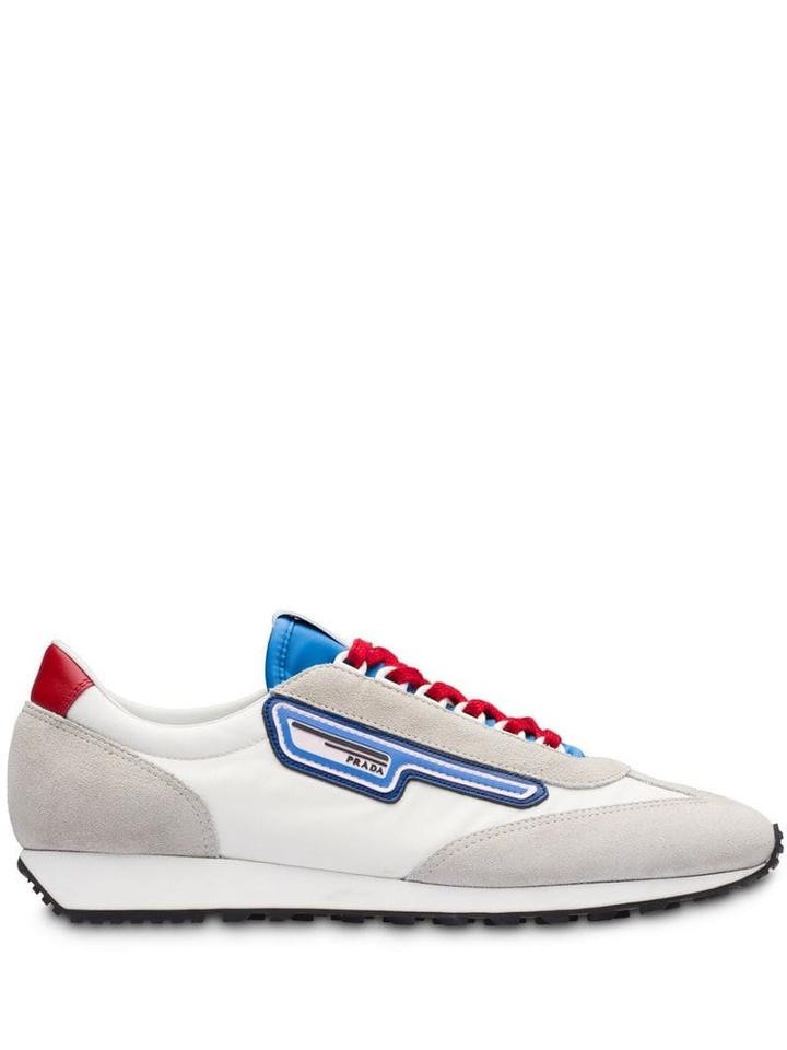 Prada Colour-block Logo Sneakers - Grey