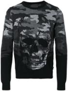 Philipp Plein - Camouflage Skull Jumper - Men - Polyester/viscose/wool - L, Black, Polyester/viscose/wool